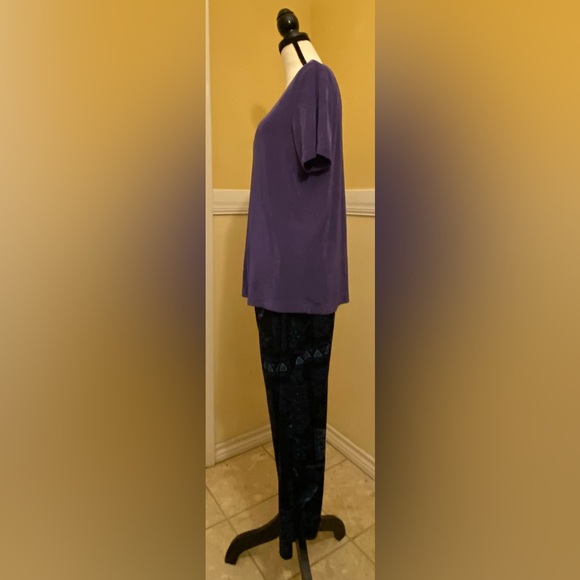 SLINKY BRAND Ladies Wide Leg Pant Set; Large; Purple & Black; NWOT. - Picture 2 of 9